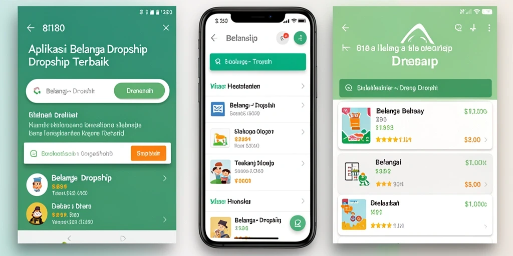 Tangkapan layar antarmuka aplikasi Dropship 8180 yang user-friendly.
