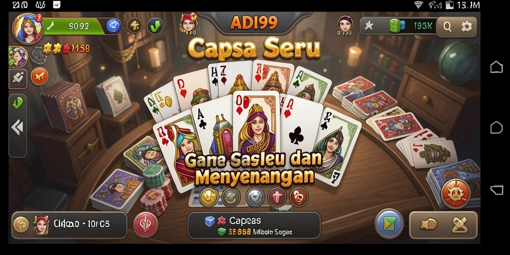 Antarmuka game Capsa ADI99 yang menarik dan interaktif.