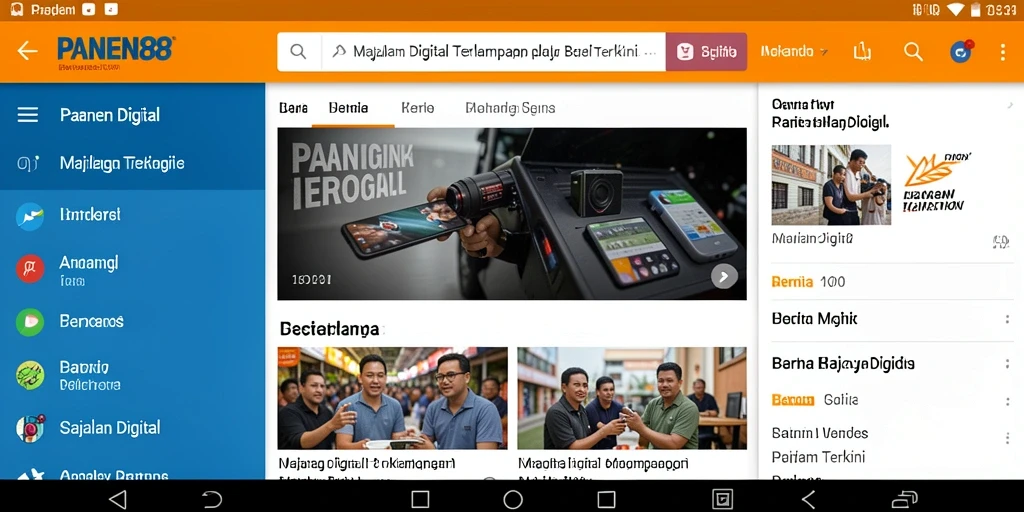 Tampilan antarmuka aplikasi PANEN88 dengan berita terbaru.