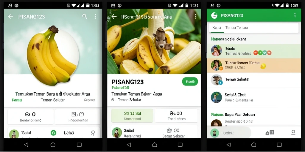 Tampilan antarmuka pengguna PISANG123 yang menarik dan fungsional.