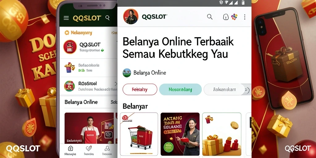 Antarmuka aplikasi QQSLOT yang menarik untuk Belanja Online.