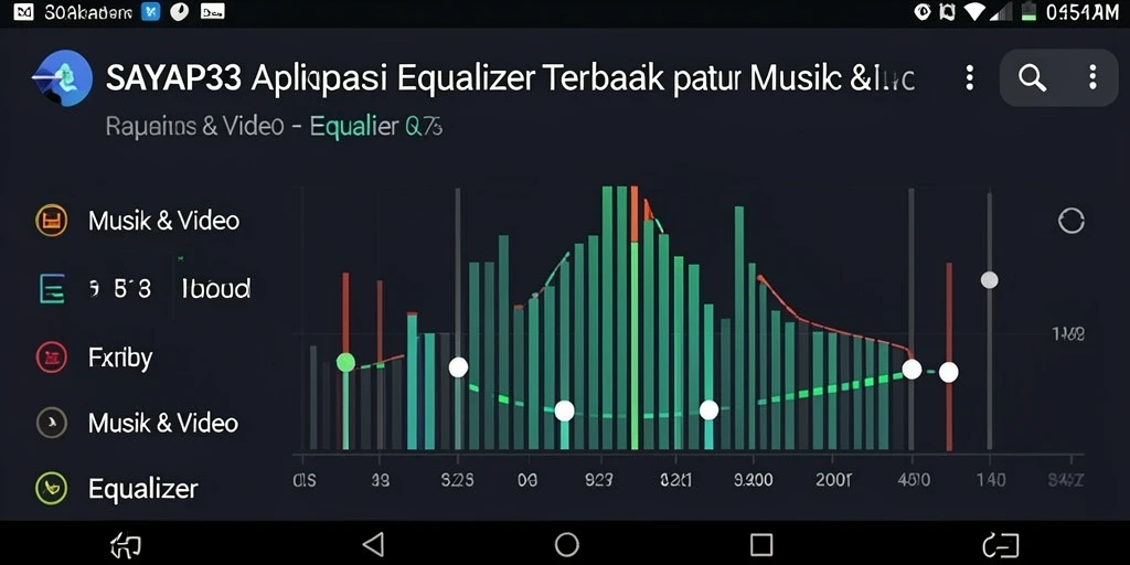 Antarmuka aplikasi SAYAP33 dengan fungsi Equalizer yang user-friendly.