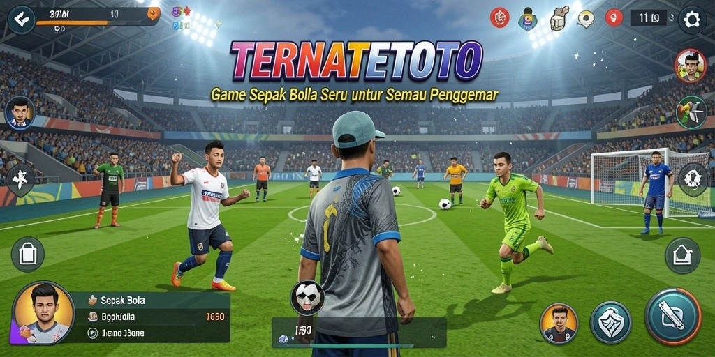 Tampilan antarmuka game Sepak Bola yang menarik dan intuitif.