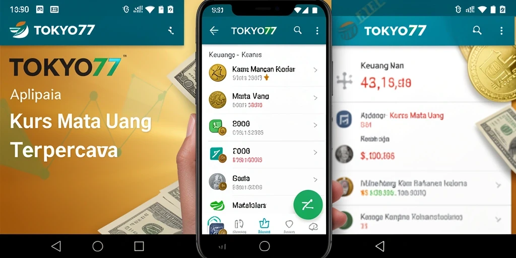 Tampilan antarmuka aplikasi TOKYO77 yang sederhana dan informatif.
